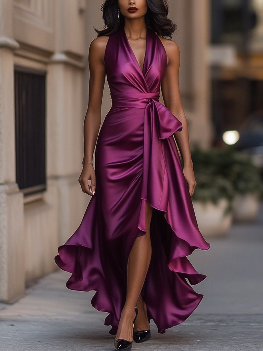 The Spark | Draped Satin Waist Dress