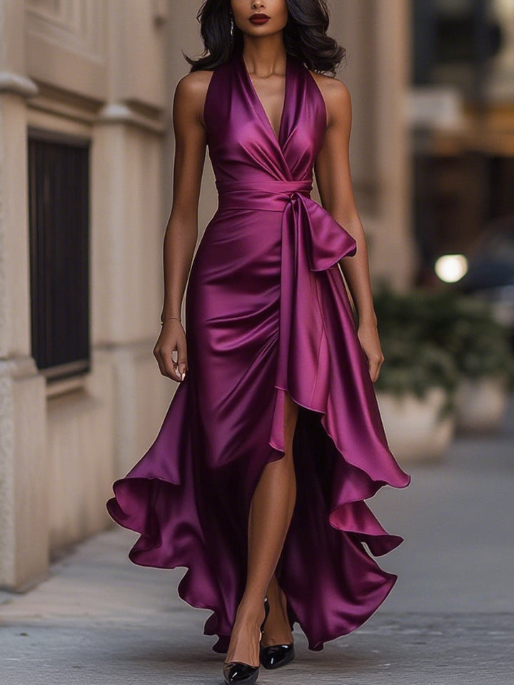 The Spark | Draped Satin Waist Dress