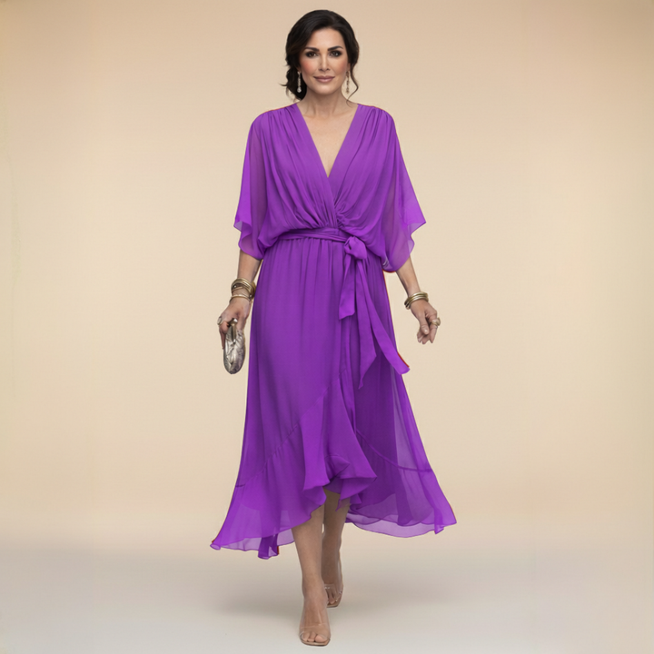 The Spark | Chiffon Dress with V-Neck