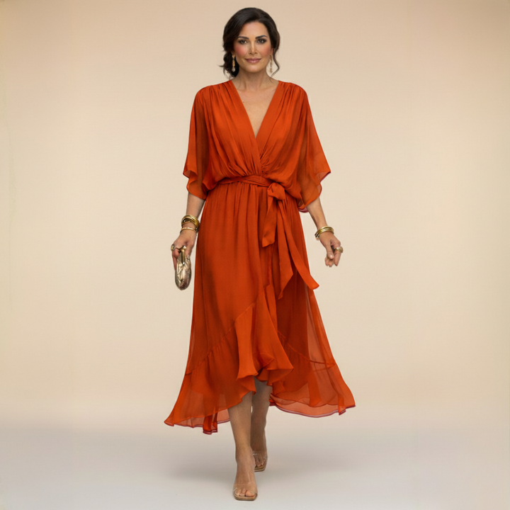 The Spark | Chiffon Dress with V-Neck