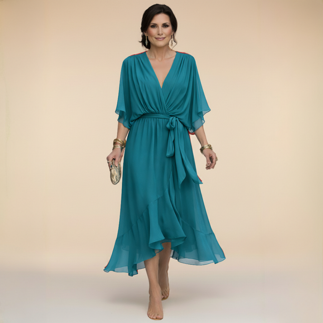 The Spark | Chiffon Dress with V-Neck