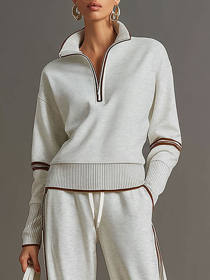 Katie – 2 Piece Track Suit with wide leg bottoms.