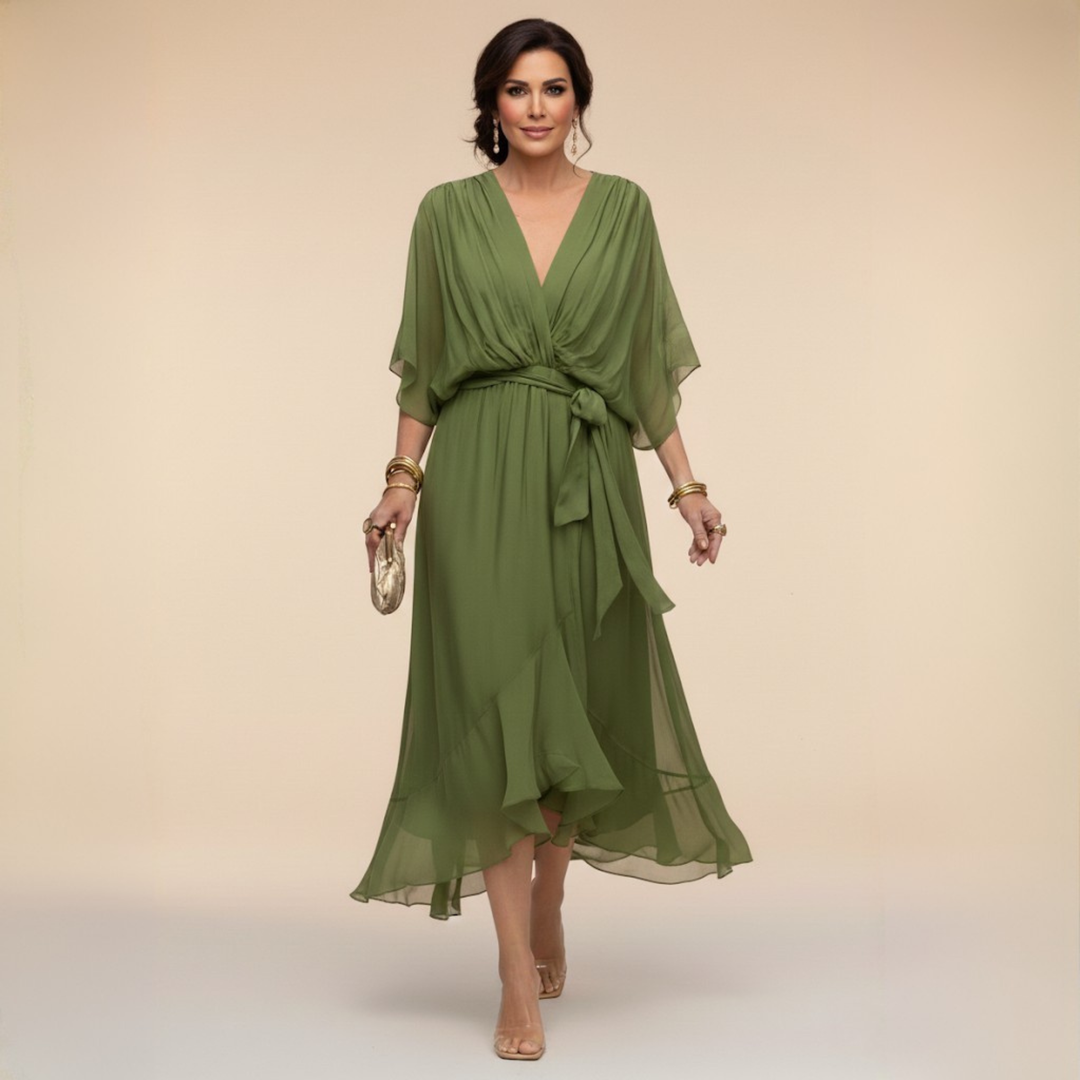 The Spark | Chiffon Dress with V-Neck