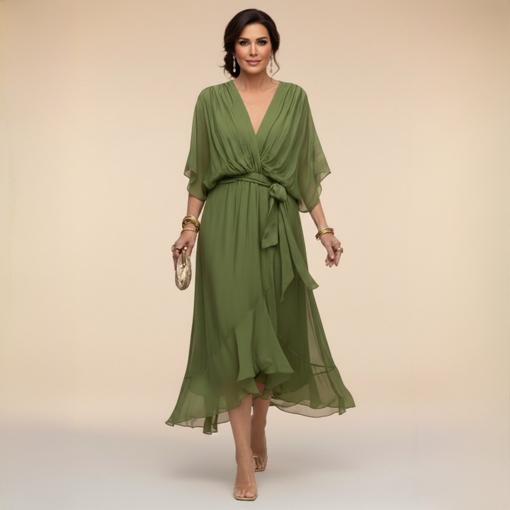 The Spark | Chiffon Dress with V-Neck