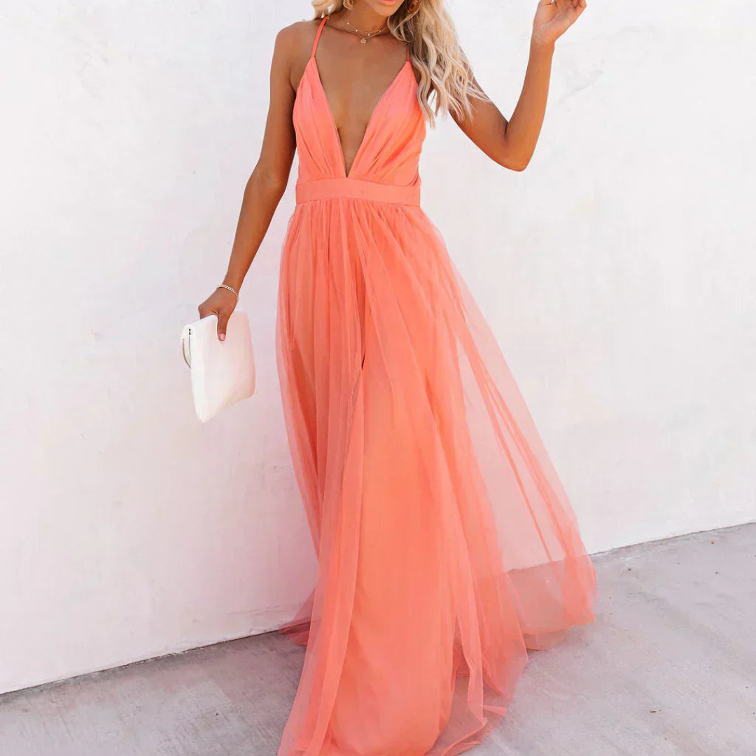 Ginevra | Maxi Kleid Licht Koralle