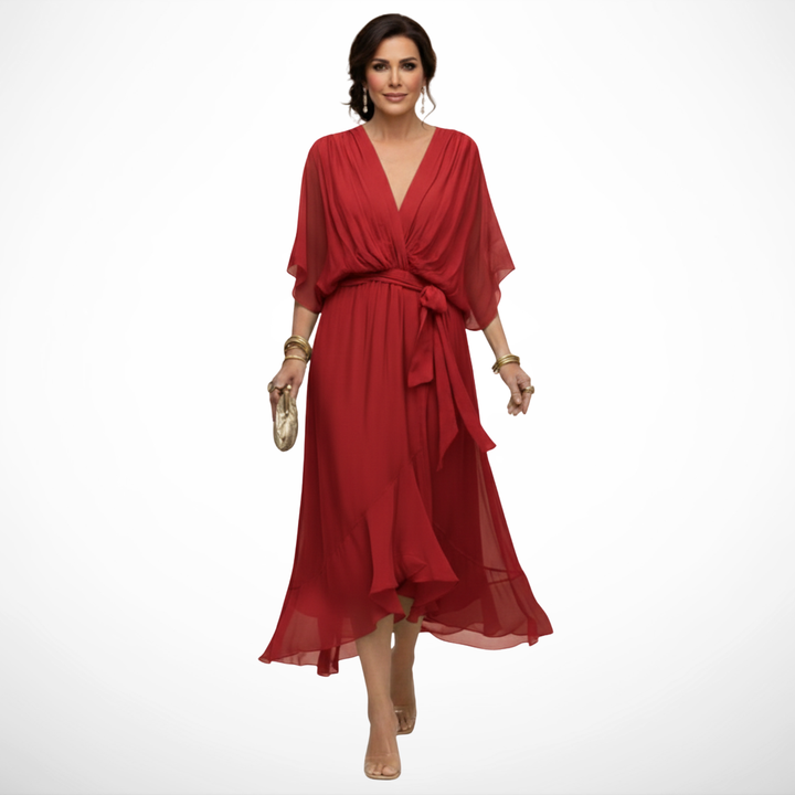 The Spark | Chiffon Dress with V-Neck