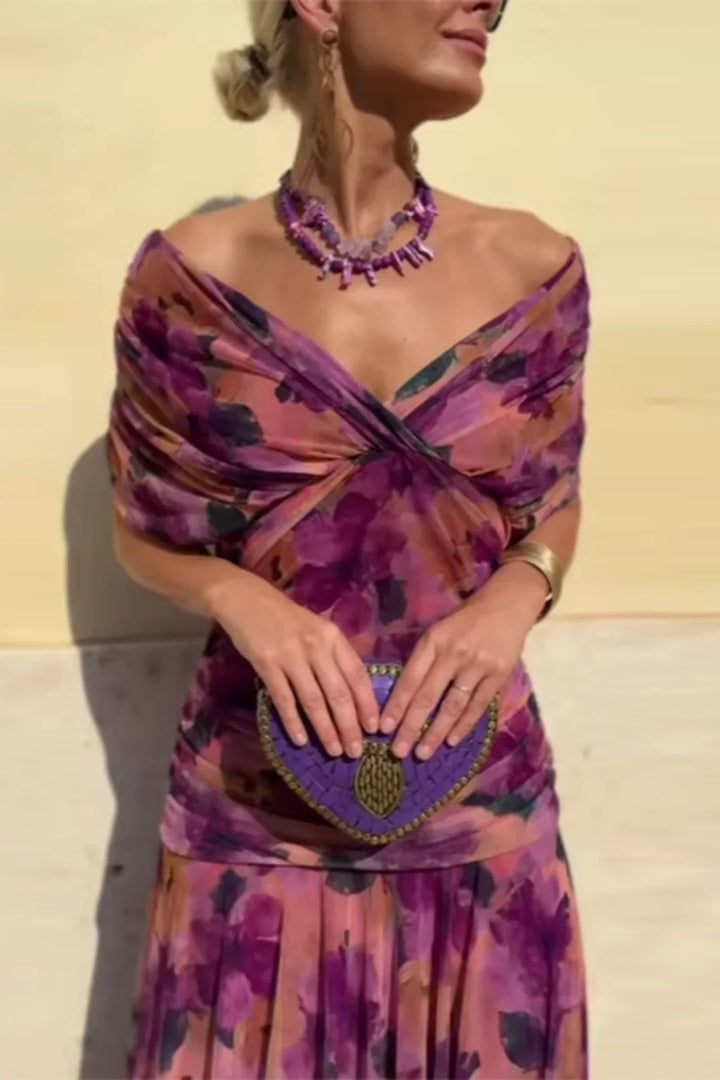 Elegant V-Neck Maxi Party Dress