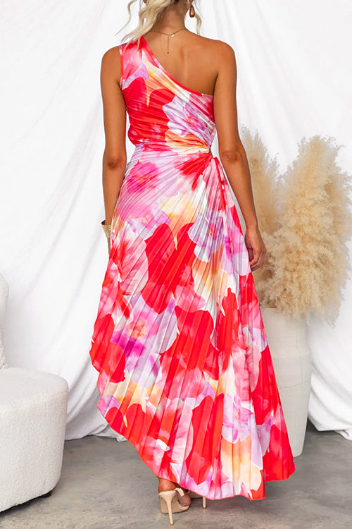 Yanira™ | Pleated Dress with Off-the-Shoulder Design