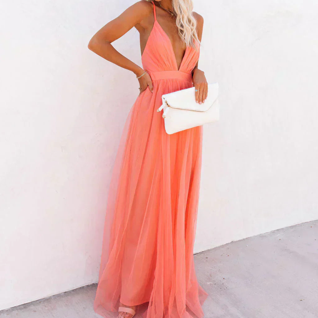 Ginevra | Maxi Kleid Licht Koralle