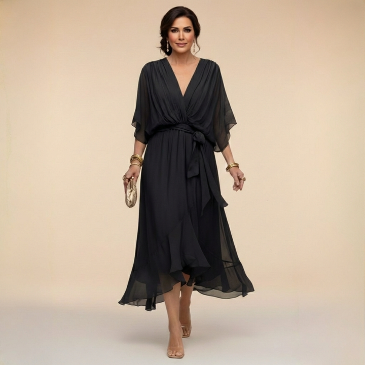 The Spark | Chiffon Dress with V-Neck