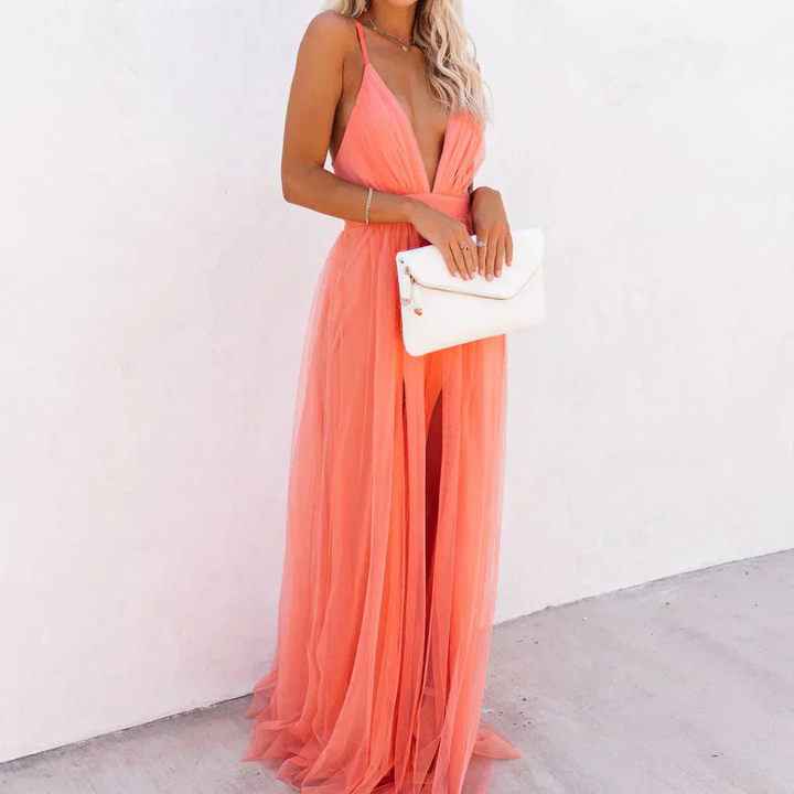 Ginevra | Maxi Kleid Licht Koralle