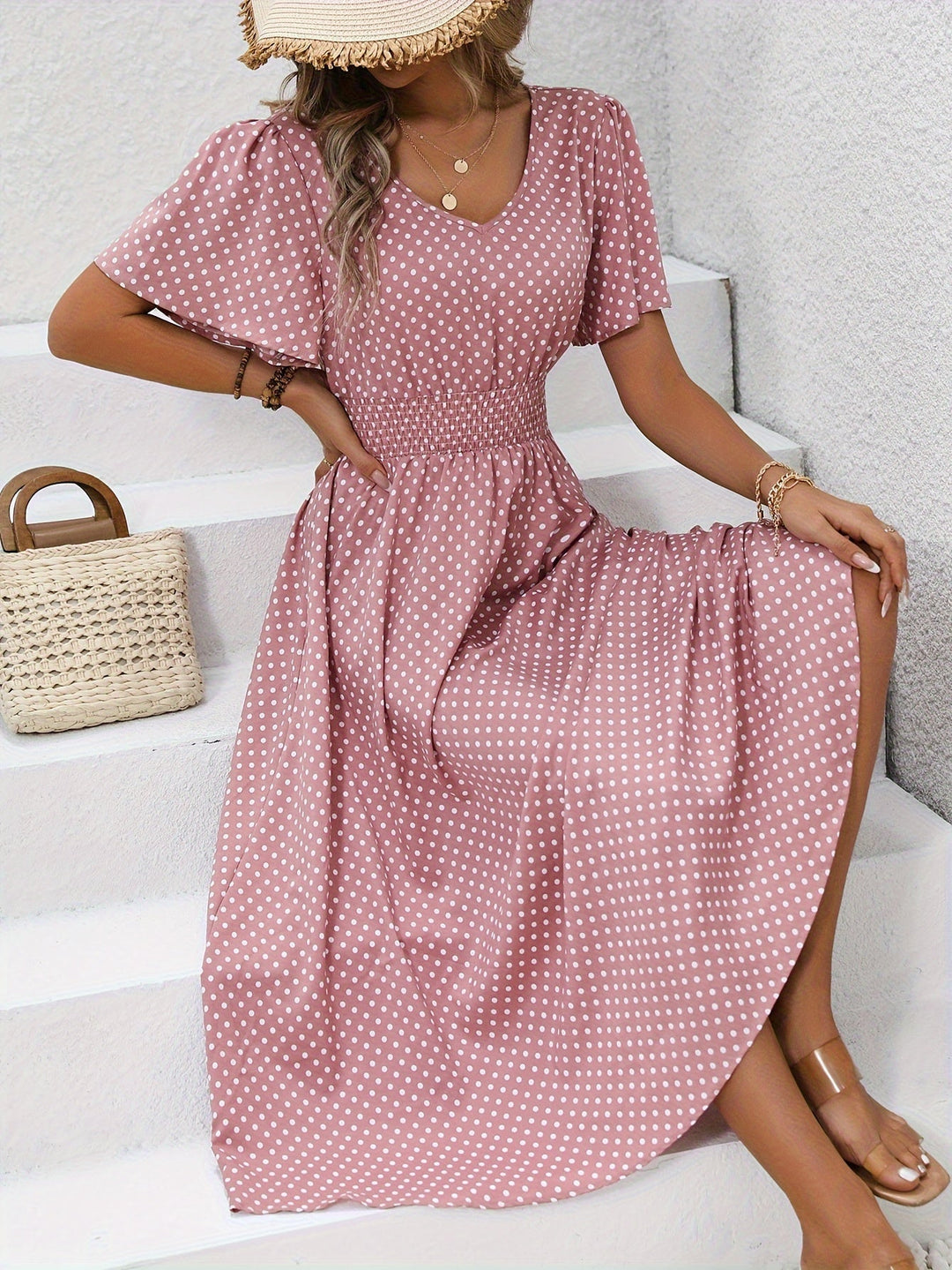 The Spark | Elegant Polka Dot Dress Élisa