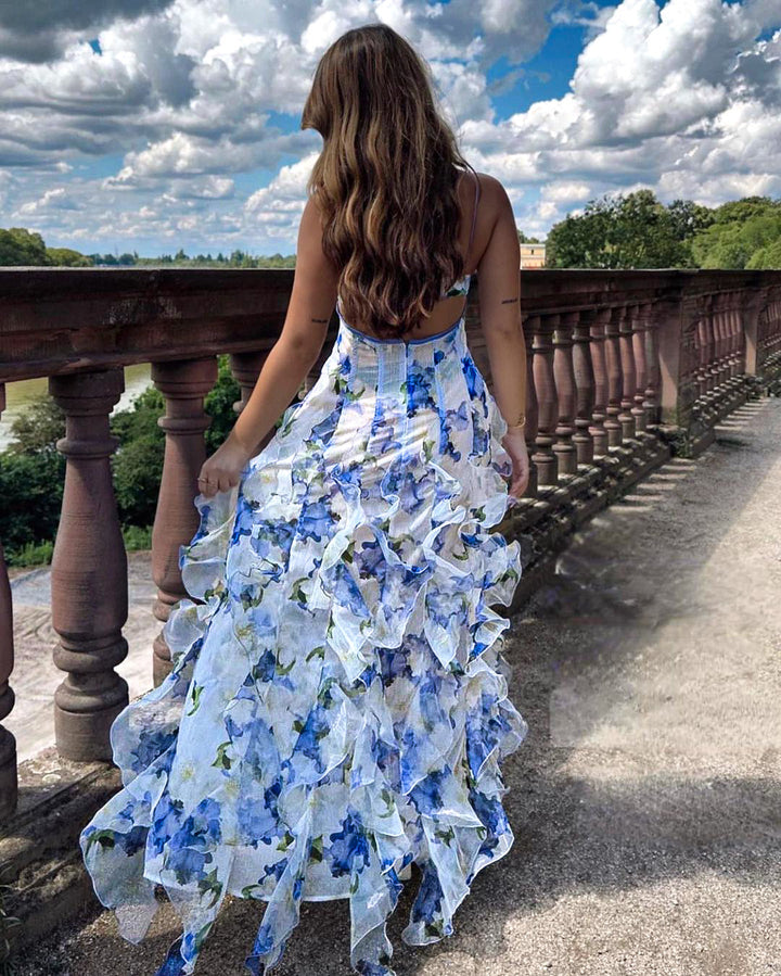 Uri™ | Floral Midi Dress with Ruffles
