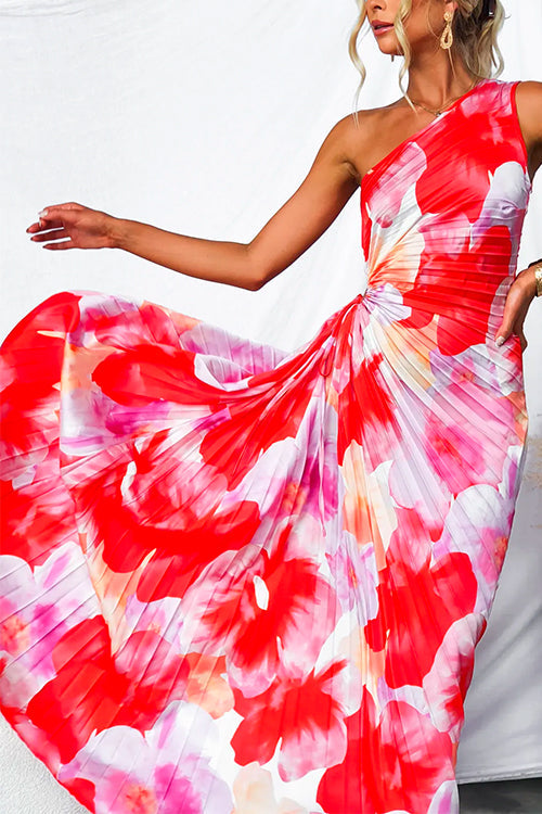 Yanira™ | Pleated Dress with Off-the-Shoulder Design