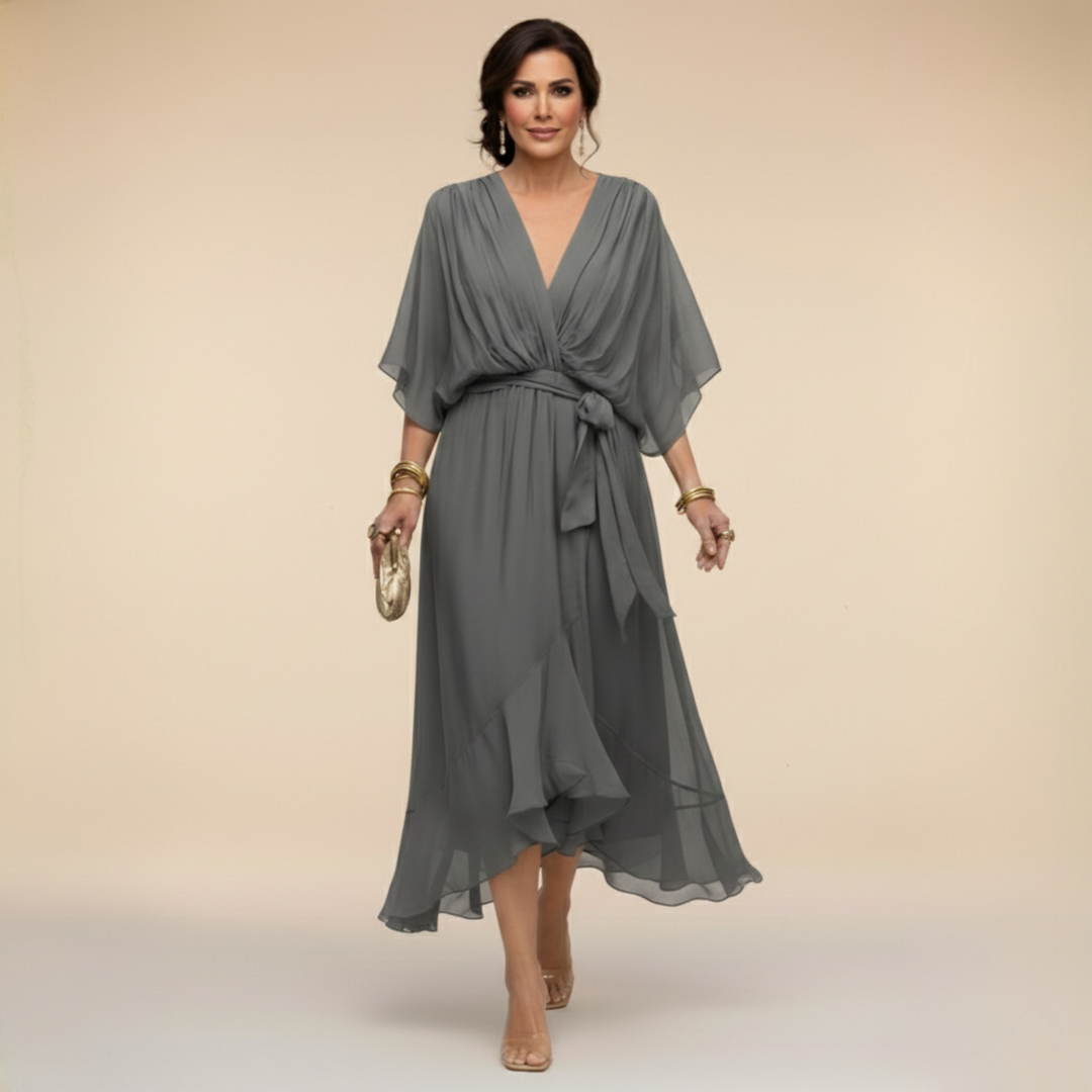 The Spark | Chiffon Dress with V-Neck