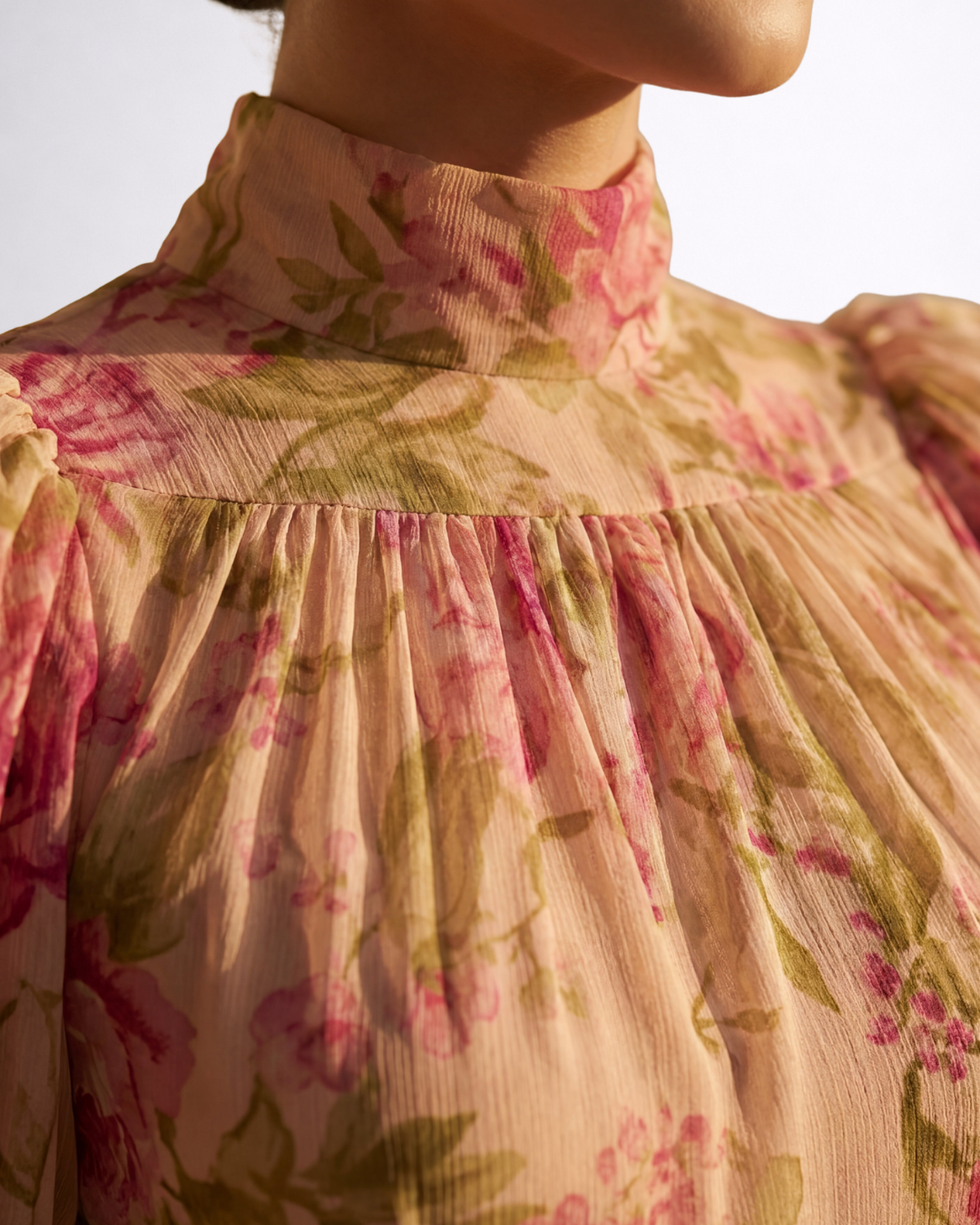 Rosario | Langes Blumen-Kleid aus Chiffon