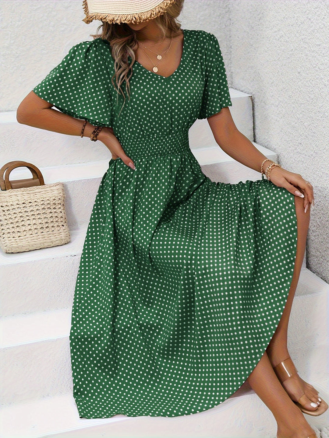 The Spark | Elegant Polka Dot Dress Élisa