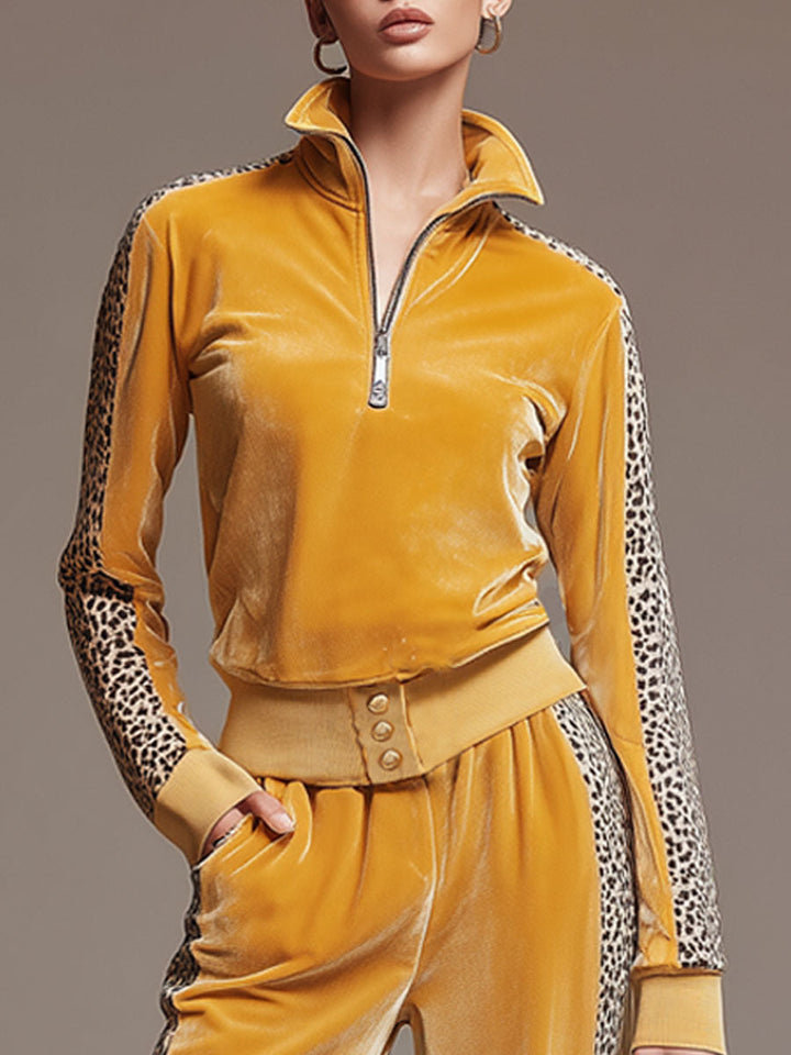 Hope – velour leopard print set