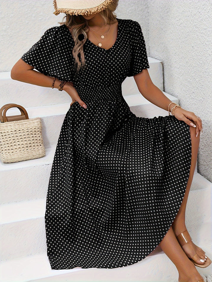 The Spark | Elegant Polka Dot Dress Élisa