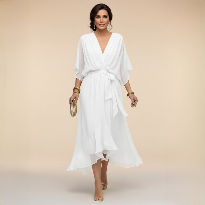 The Spark | Chiffon Dress with V-Neck