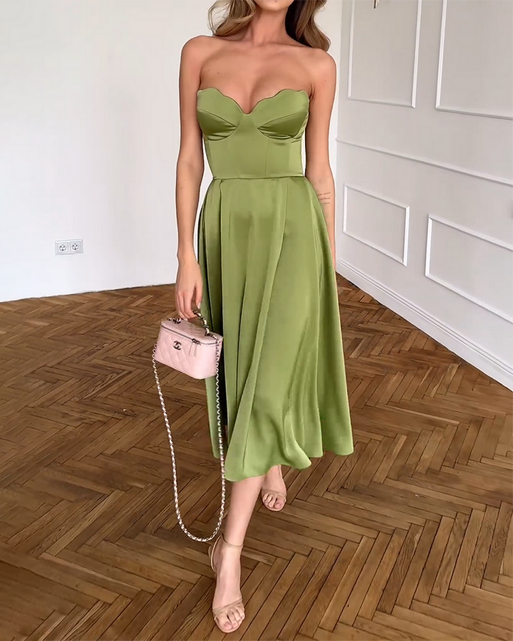 Liora | Elegantes Midi-Kleid ohne Träger