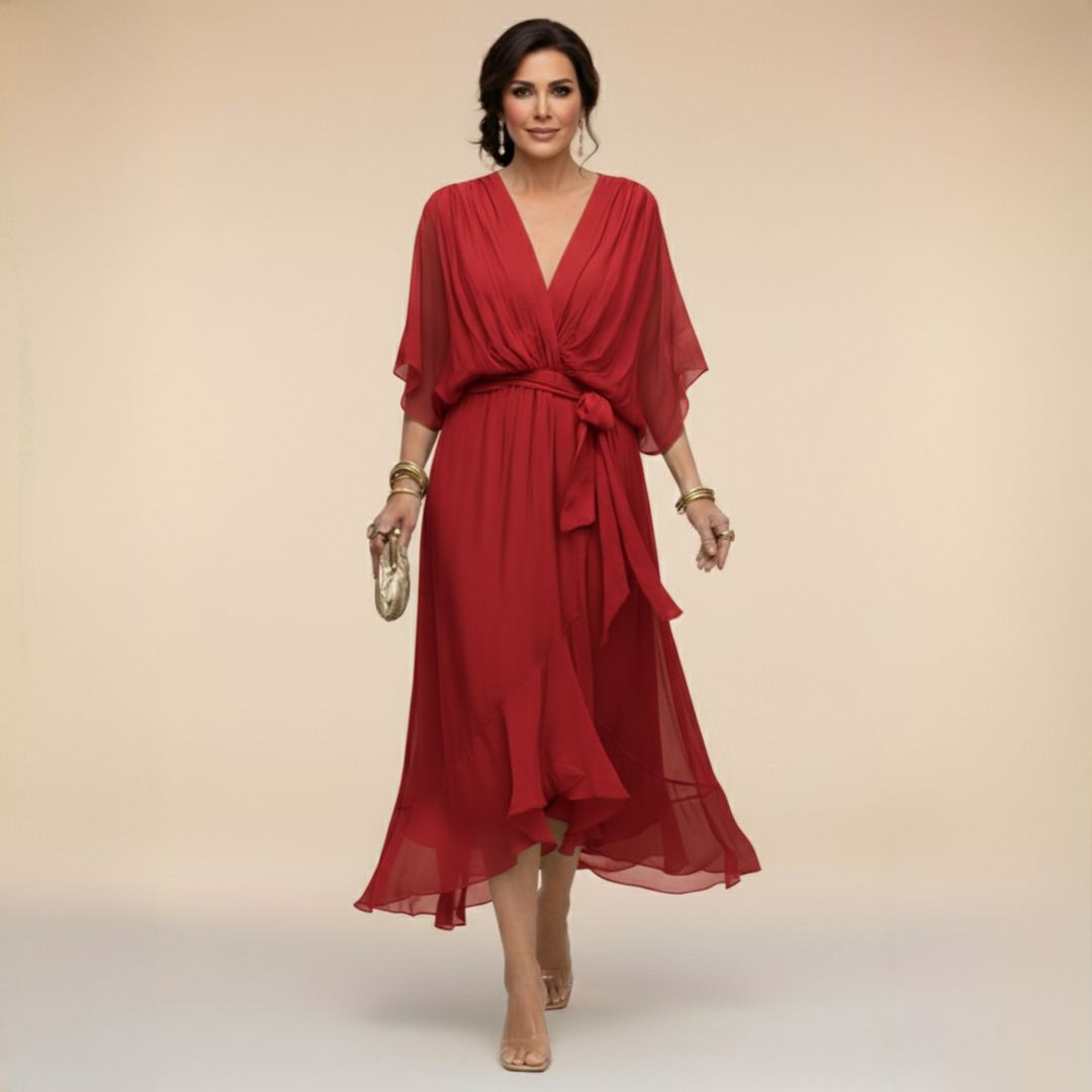 The Spark | Chiffon Dress with V-Neck