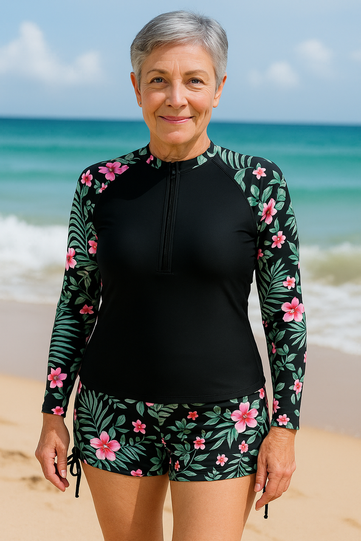 SereniSea Swimwear | UV-Protection Rash Guard Set – Stylish Sun Safety for All-Day Comfort