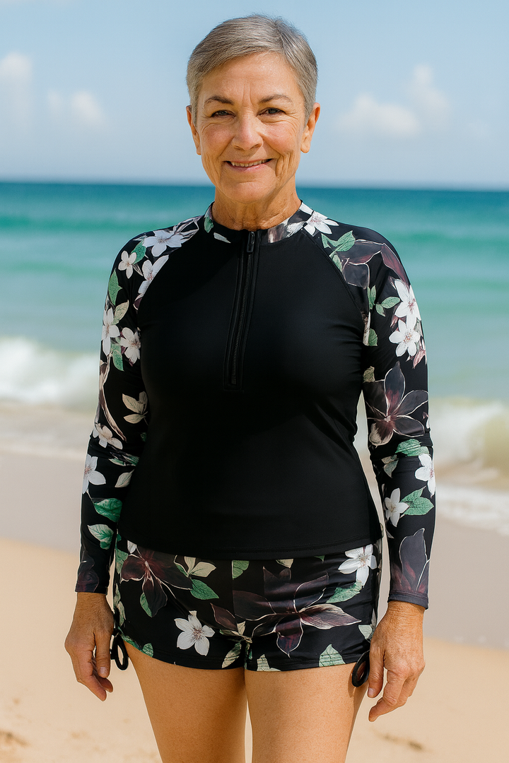 SereniSea Swimwear | UV-Protection Rash Guard Set – Stylish Sun Safety for All-Day Comfort