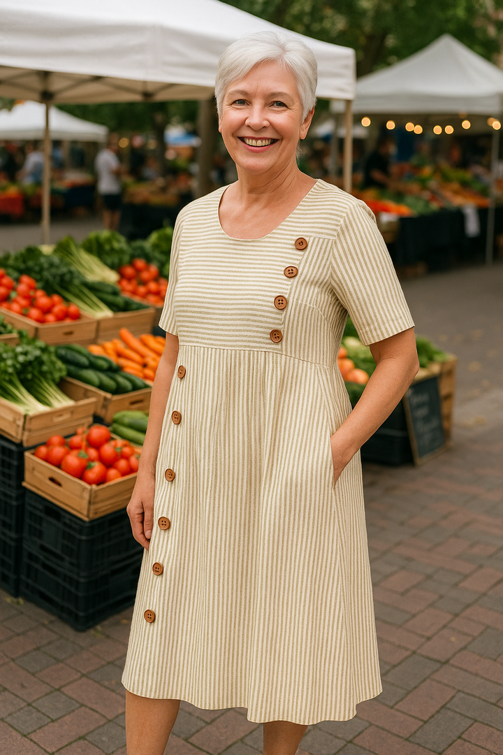 Brienne | Striped Midi Dress – Easy Comfort for Daily Confidence