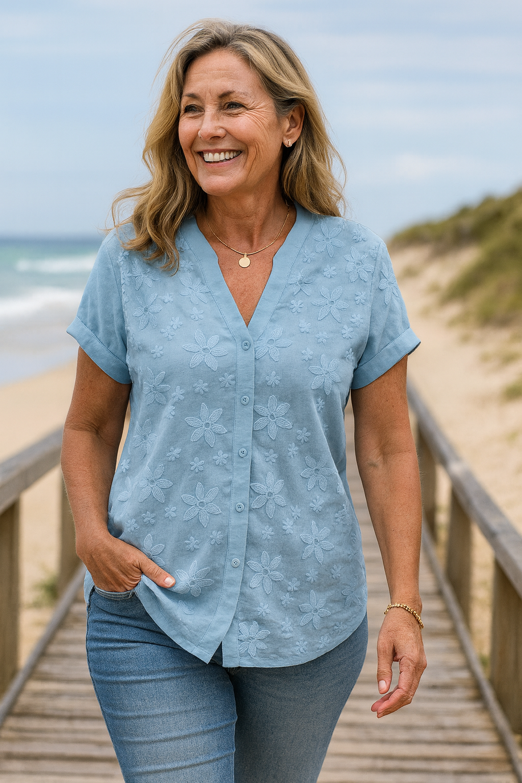 Rena Organic Cotton and Linen Blouse