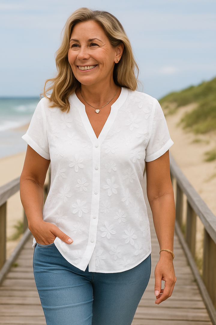 Rena Organic Cotton and Linen Blouse
