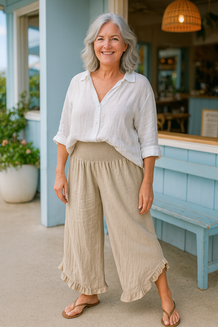 Tavina | Relaxed Cotton-Linen Pants