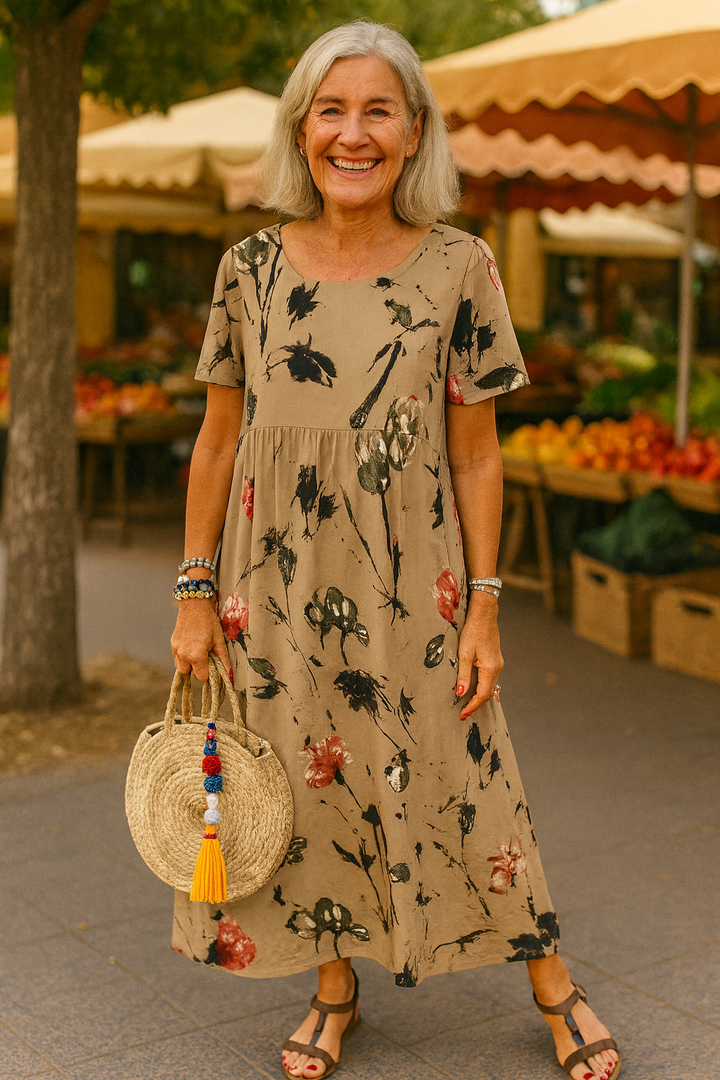 Lucie | Effortlessly Elegant Vintage Floral Maxi Dress - Light and Flattering