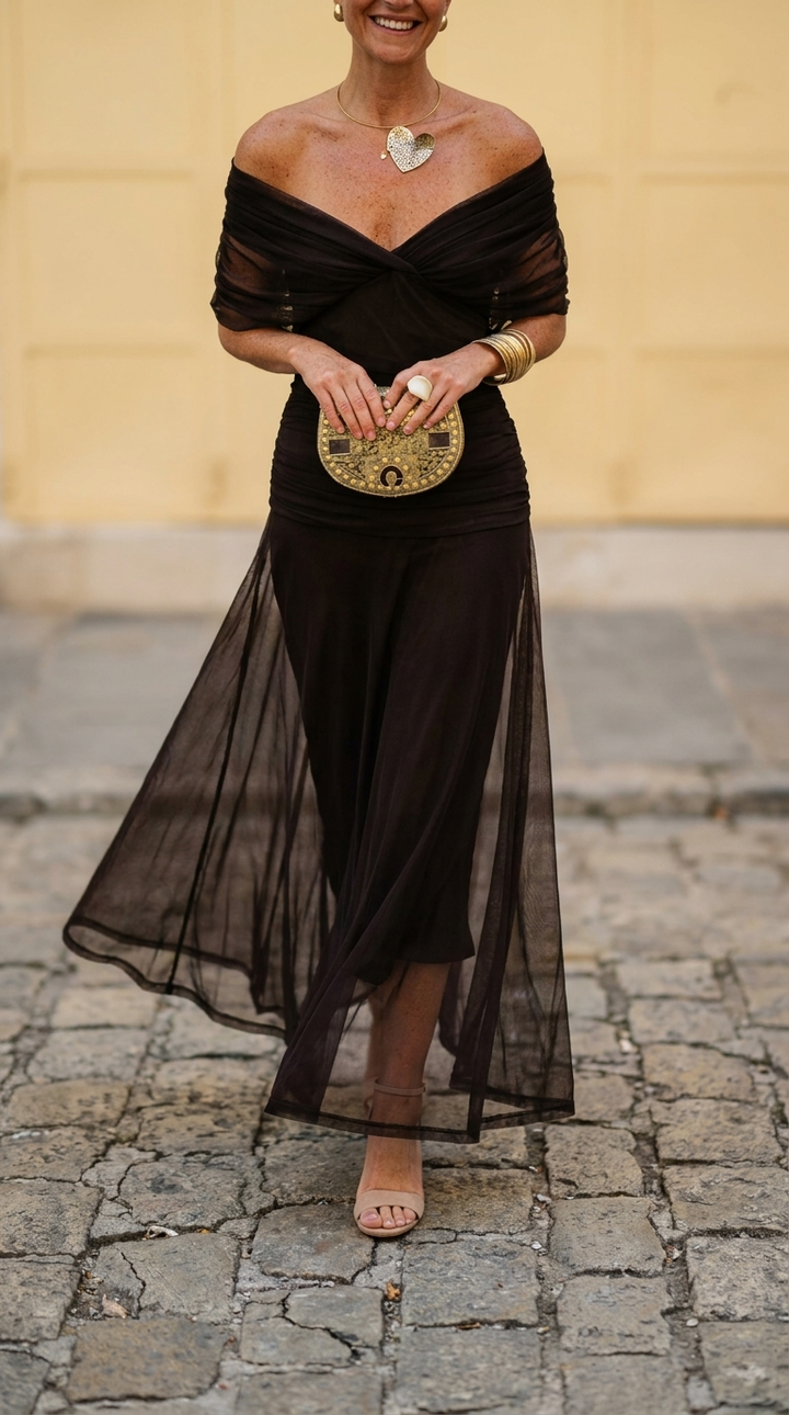 Elegant V-Neck Maxi Party Dress