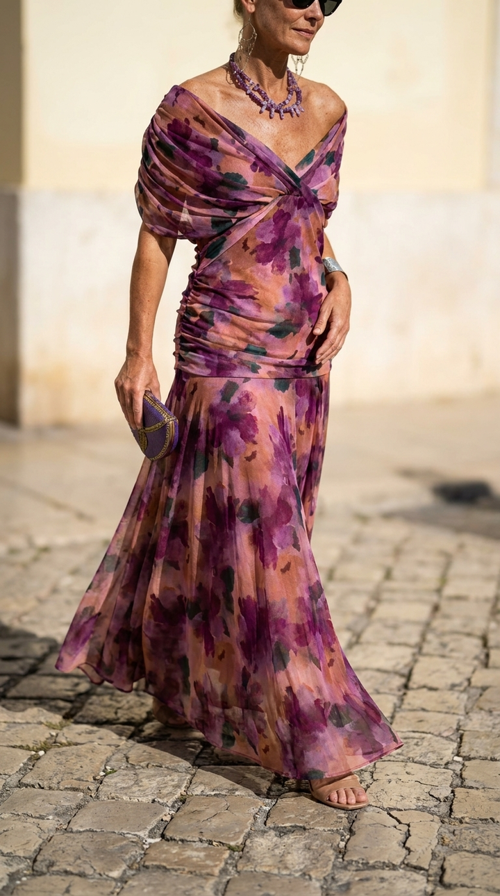 Elegant V-Neck Maxi Party Dress