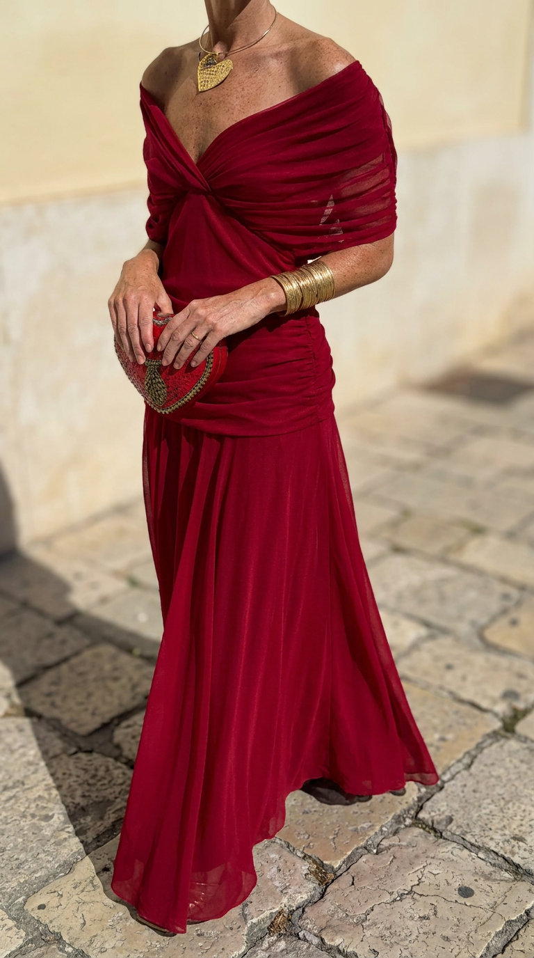Elegant V-Neck Maxi Party Dress