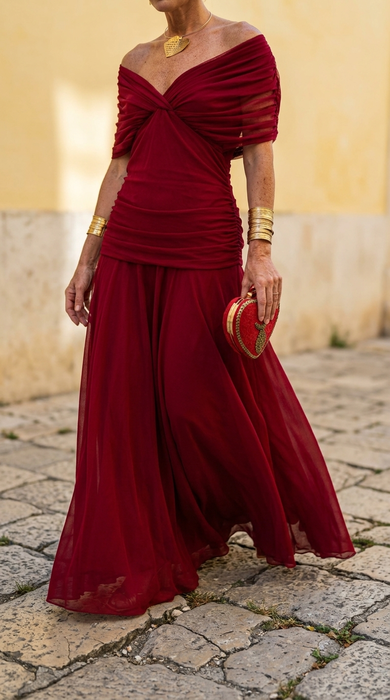 Elegant V-Neck Maxi Party Dress