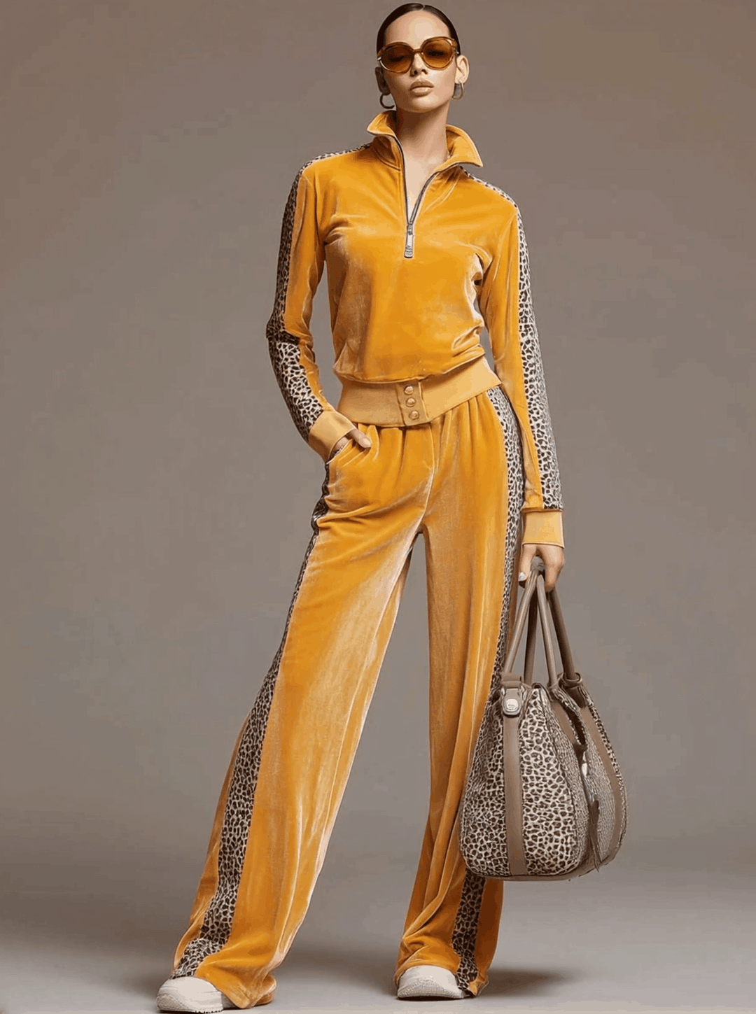 Hope – velour leopard print set