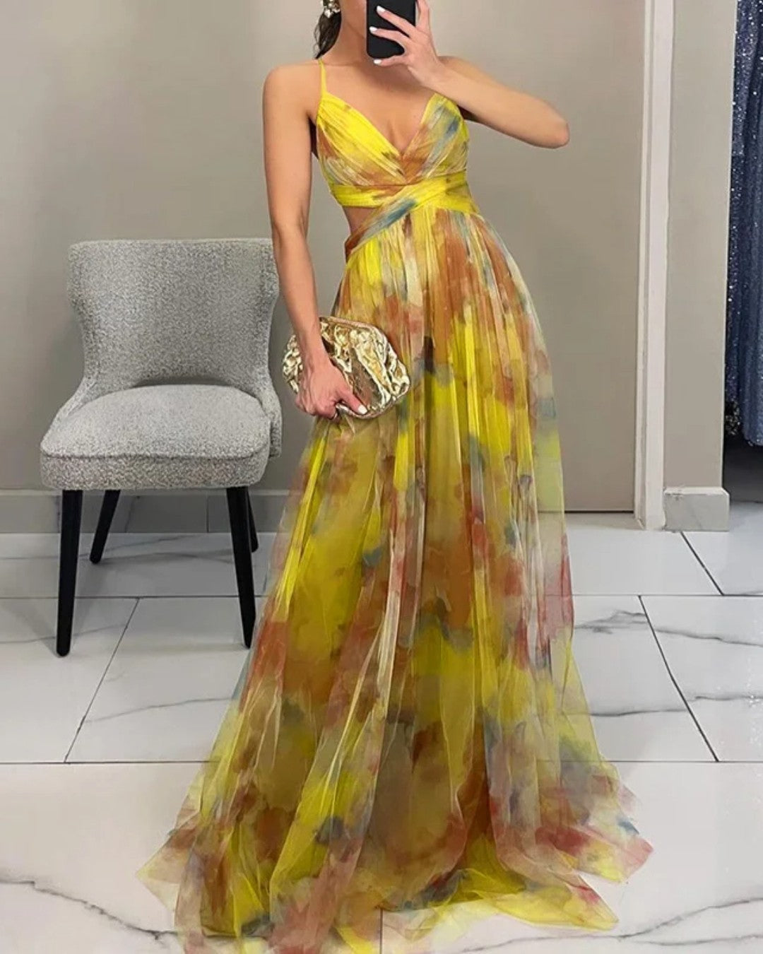 Giselle | Bezauberndes Maxikleid mit Blumenmuster