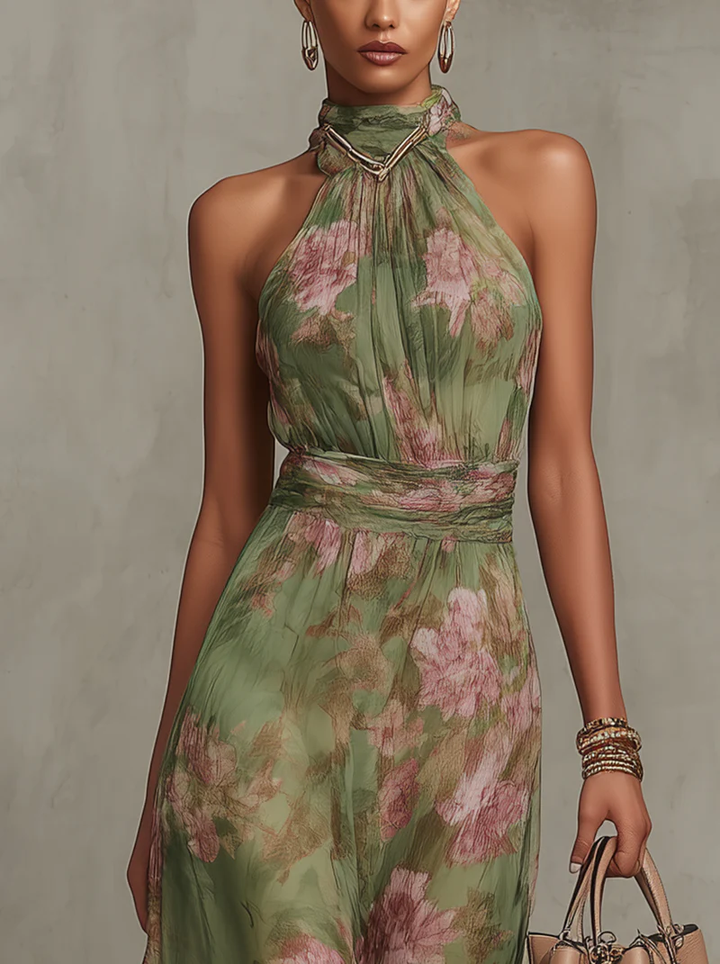 Livia | Elegantes Maxikleid mit Blumenmuster