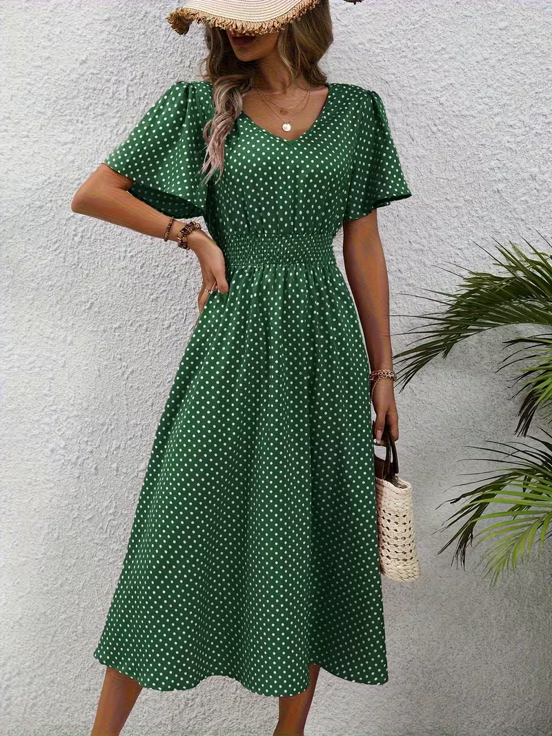 The Spark | Elegant Polka Dot Dress Élisa