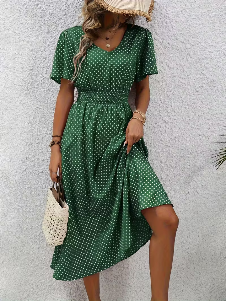 The Spark | Elegant Polka Dot Dress Élisa
