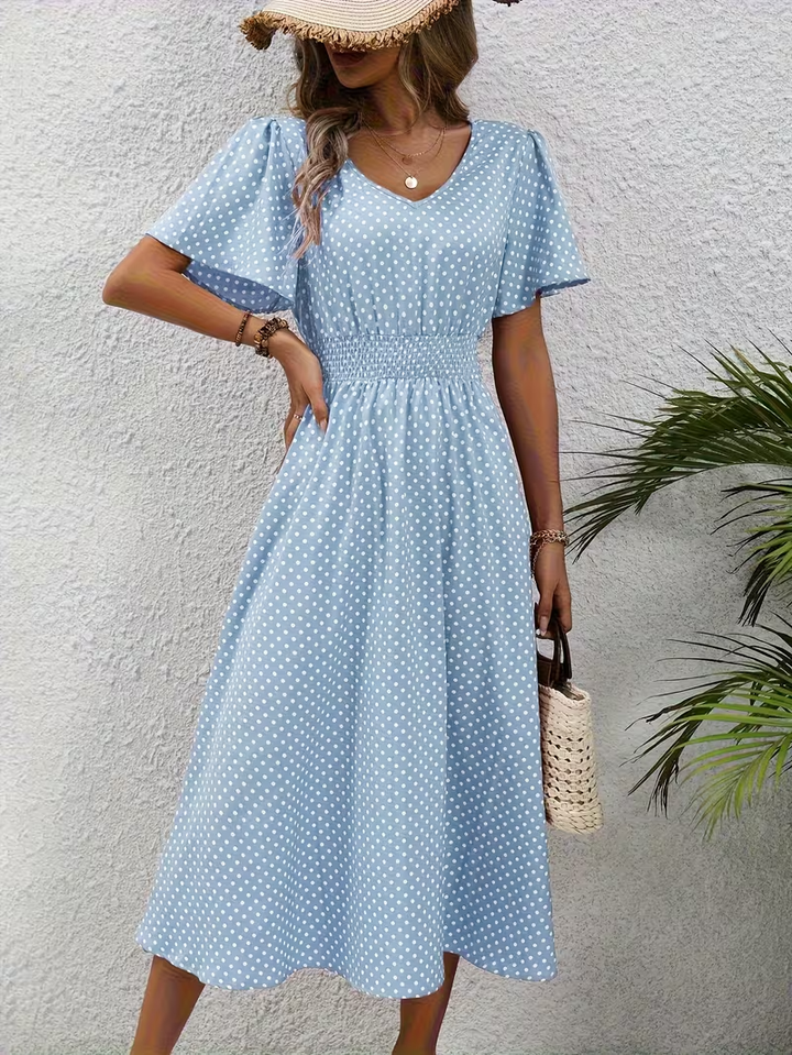 The Spark | Elegant Polka Dot Dress Élisa