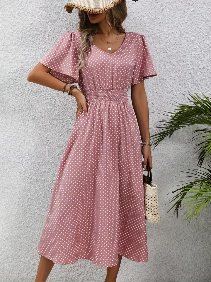 The Spark | Elegant Polka Dot Dress Élisa