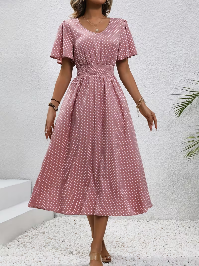 The Spark | Elegant Polka Dot Dress Élisa