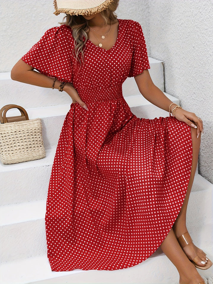 The Spark | Elegant Polka Dot Dress Élisa