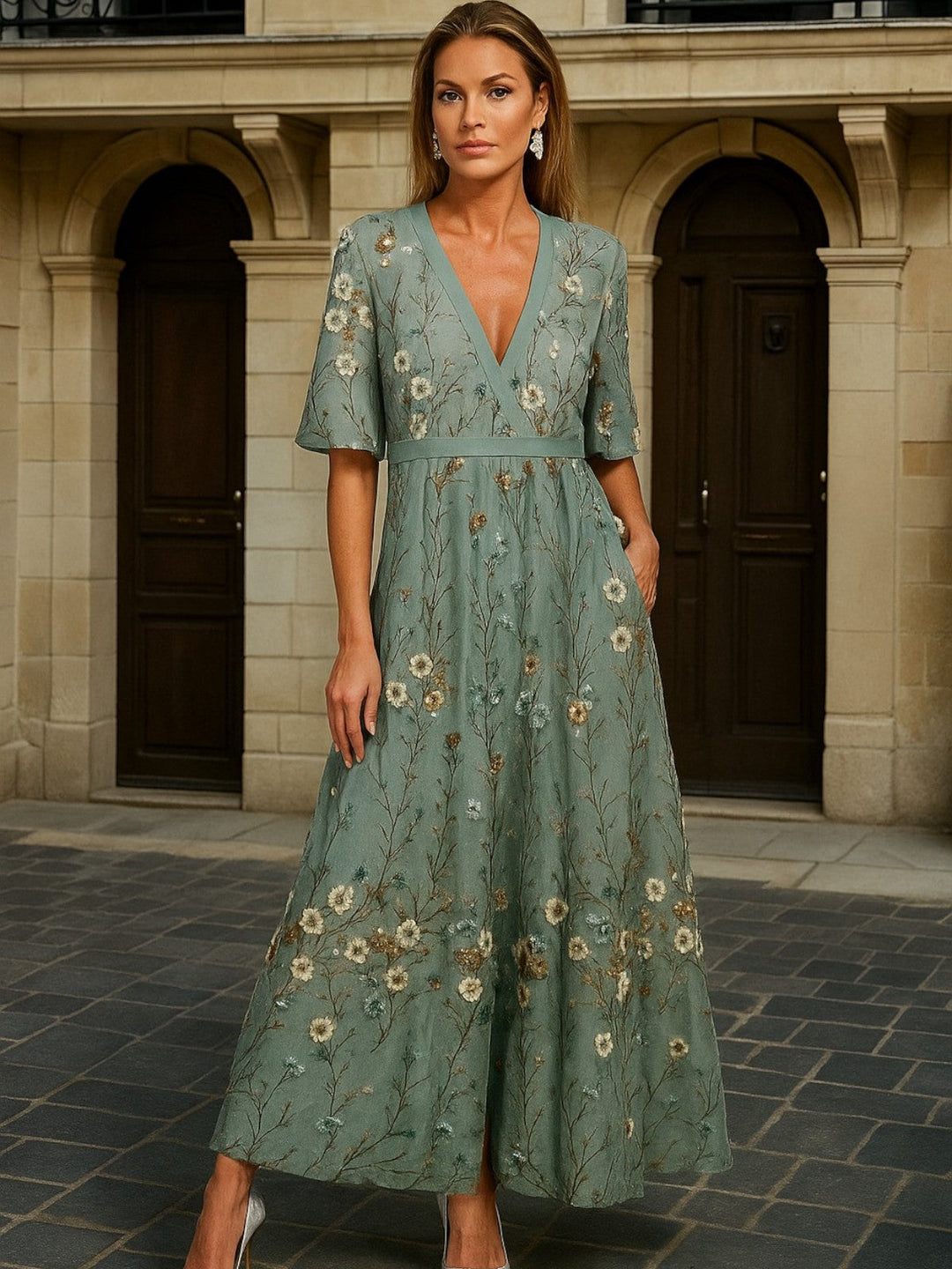 The Spark | Long Dress Botanical Elegance