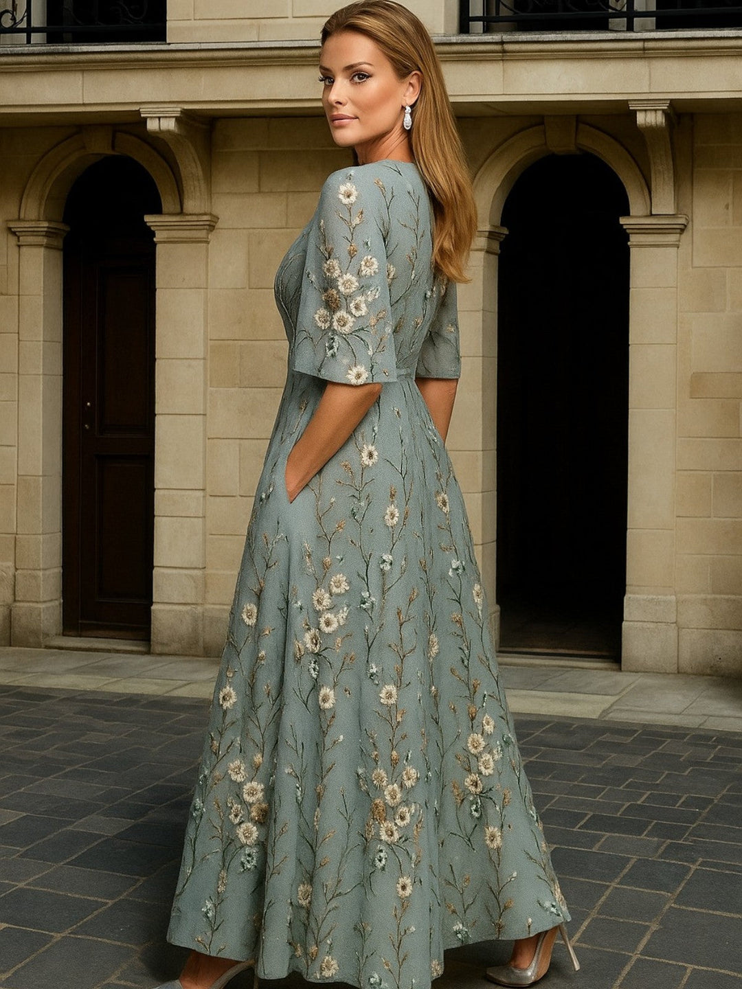 The Spark | Long Dress Botanical Elegance
