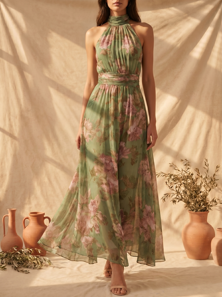 Livia | Elegantes Maxikleid mit Blumenmuster