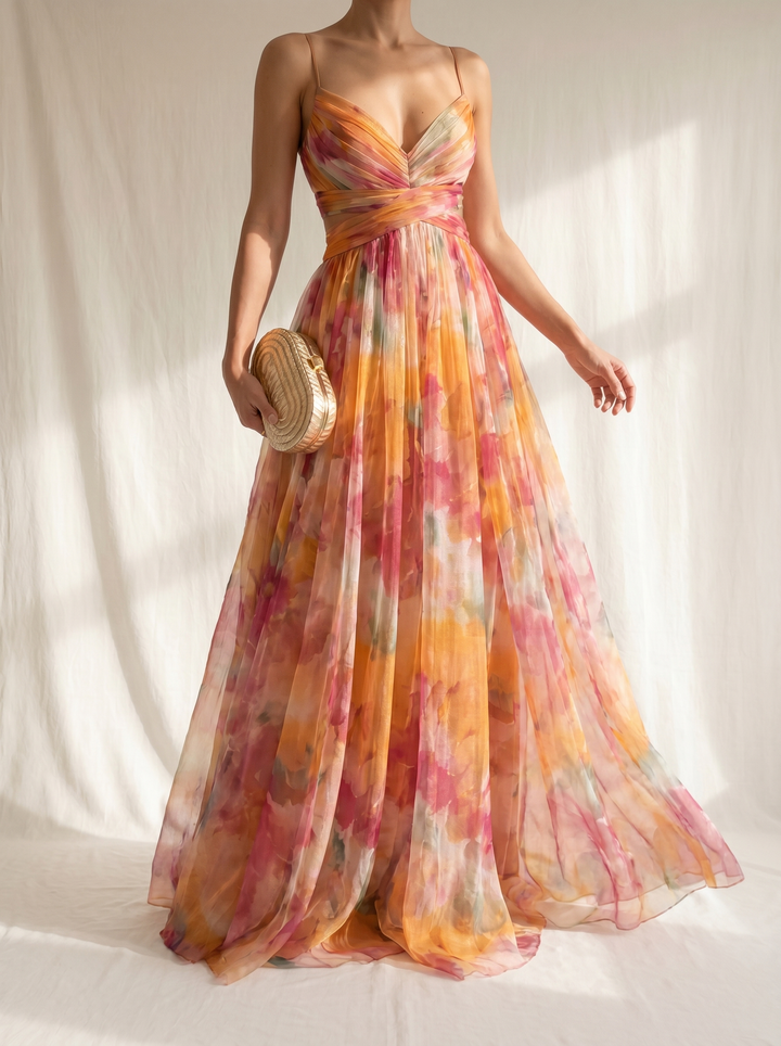 Giselle | Bezauberndes Maxikleid mit Blumenmuster